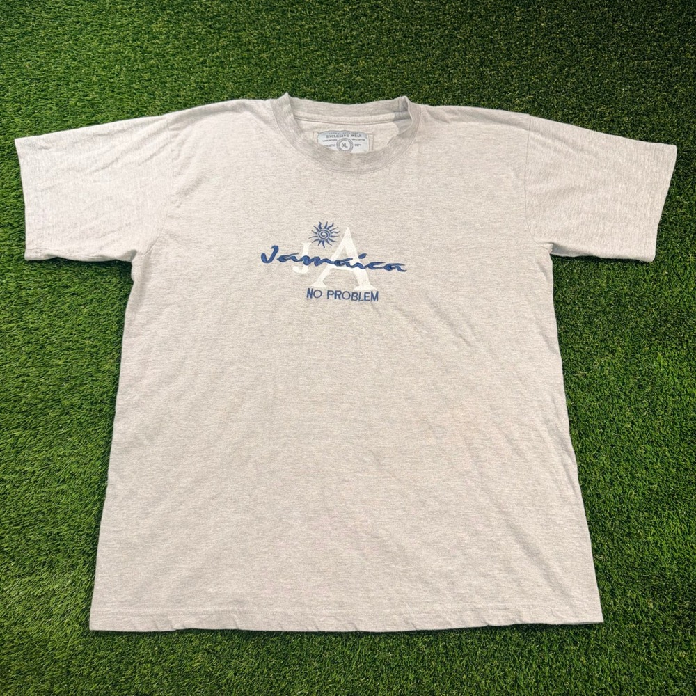 Exclusive Wear Jamaica No Problem Graphic T-Shirt Gray Mens XL Cotton Tee